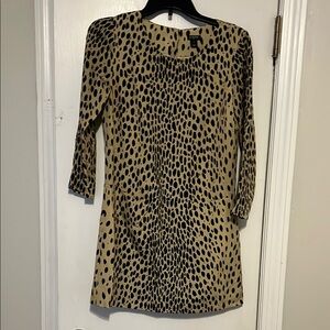 J. Crew Beige and Black Spotted Dress
